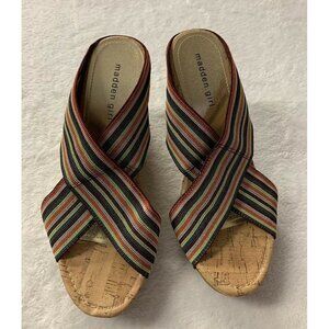 Steve Madden Size 10 Nautic Strappy Fabric Mules